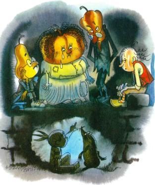 сказка-повесть: Приключения Чиполлино Чиполлино и крот роют туннель в камеру тюрьмы к друзьям