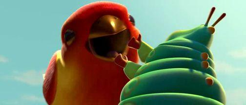 гусеница и птица