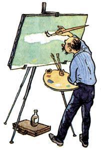 художник рисует картину