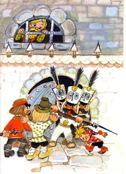 Приключения Петрушки (повесть) Петрушка и люди штурмуют тюрьму где закрыт Мастер Трофим