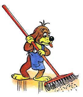 Приключения Пифа (сказка) Пиф подметает