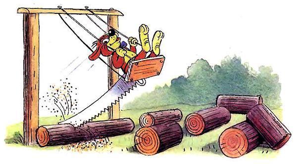 Пиф пилит дрова