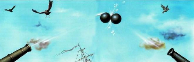 столкновение пушечных ядер в воздухе