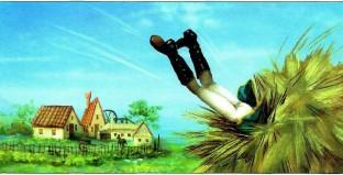 барон Мюнхаузен упал в стог сена перелетев Темзу