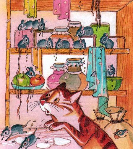 Приключения сдобной Лизы (сказка) мыши и кошка в кладовой