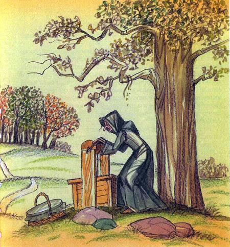 Приключения сдобной Лизы (сказка) старушка у колодца набирает воду