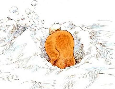 Про Ёжика и Кролика: Кусочек зимы (сказка) Кролик роет нору в снегу