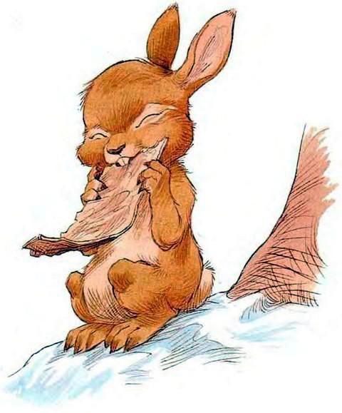 Про Ёжика и Кролика: Кусочек зимы (сказка) Кролик грызет кору