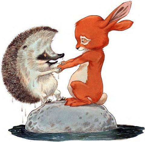 Про Ёжика и Кролика: А ну-ка, вспоминай! (сказка) Ёжик мокрый и Кролик его вытащил