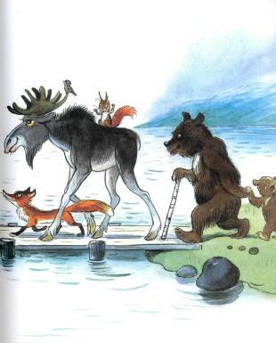 Сказка: Про козленка который умел считать до десяти (иллюстрации: Сутеев В.) звери на причале