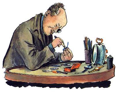 Про все на свете (стих Самуила Маршака) Часовщик Чинит часики