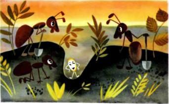 сказка: Просяное зерно и буйвол просяное зернышко и муравьи