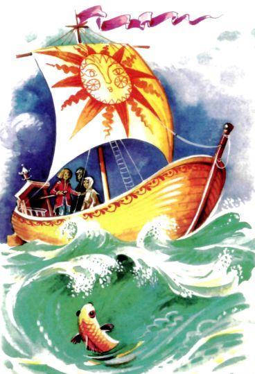 Кабардинская сказка: Птичий язык корабль лодка в море в шторм