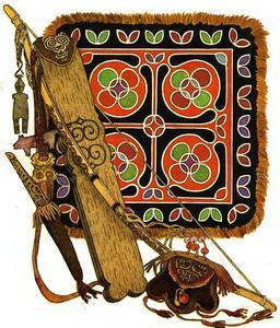 Пудин и лягушка (нанайская сказка) лук и колчан со стрелами