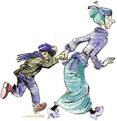 Путешествие Голубой Стрелы (сказка-повесть) старая фея ведет мальчика Франческо за руку