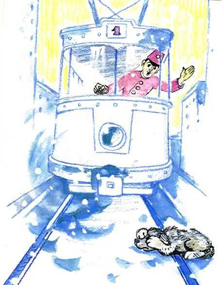 Путешествие Голубой Стрелы (сказка-повесть) трамвай и щенок на путях рельсах