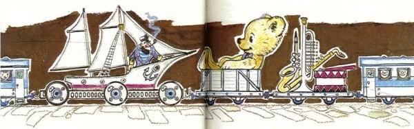 Путешествие Голубой Стрелы (сказка-повесть) железнодорожный состав везет корабль и капитана