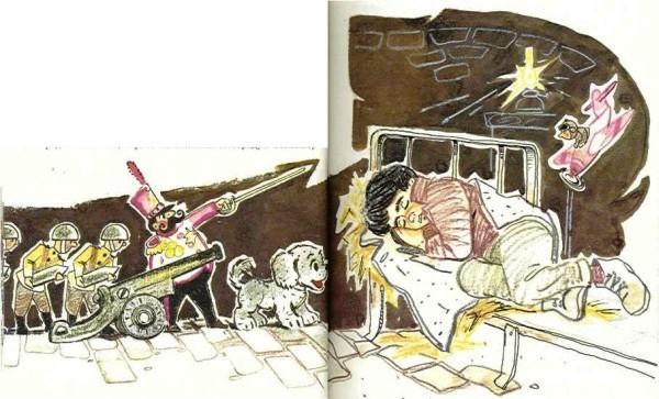 Путешествие Голубой Стрелы (сказка-повесть) игрушечные солдаты и мальчик спящий на кровати