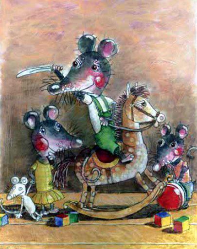 мышка мышь верхом на лошади