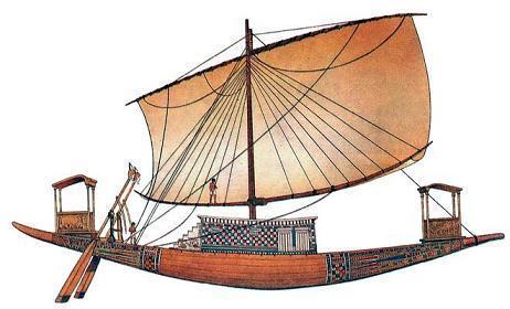 Это судно относится к периоду Нового царства. Оно снабжено одним парусом и двумя большими рулевыми веслами и, вероятно, предназначалось для царской семьи либо служило для ритуальных целей.