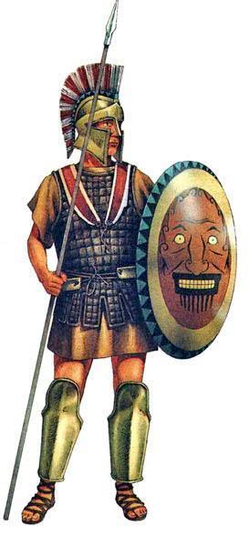 Пеший воин из греческого города-государства Спарты назывался гоплитом.