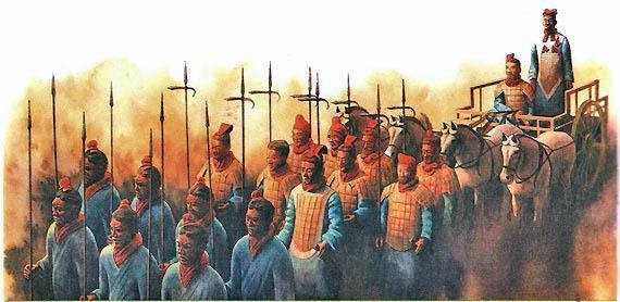 Терракотовые воины когда-то были ярко раскрашены. К тому времени, когда их нашли, краски поблекли.