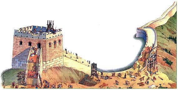Великую Китайскую стену строили по гребням гор, чтобы еще больше затруднить вторжение.