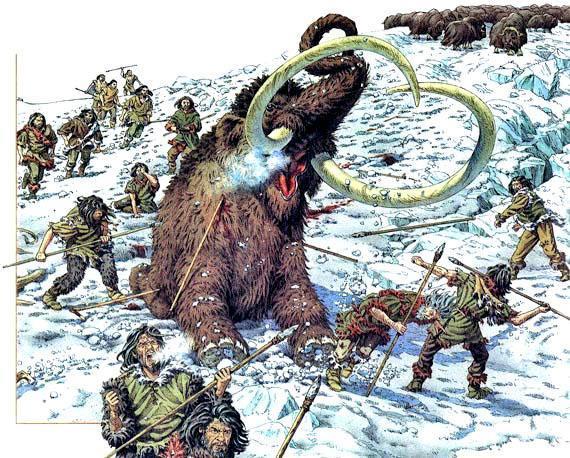 Около 20.000 лет назад на Земле длился ледниковый период охота на мамонта