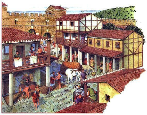 Древнеримский город во Франции. Местный образ жизни и архитектура домов были римскими.