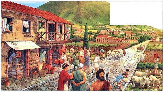 За несколько часов до извержения Везувия люди в Геркулануме были заняты повседневными заботами.