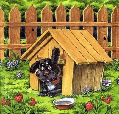 Как подружились Пузик и Тузик (сказка) пёс Тузик лежит в будке