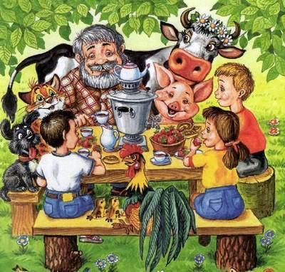 друзья собрались за столом пьют чай