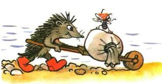 сказка: Разные колеса ежик с тележкой