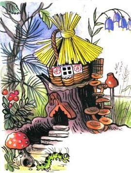 сказка: Разные колеса избушка на пеньке