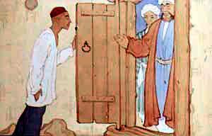 Рыбка Гульдор (сказка) Сын рыбака открыл калитку и увидел перед собой слуг падишаха, вооруженных с ног до головы.