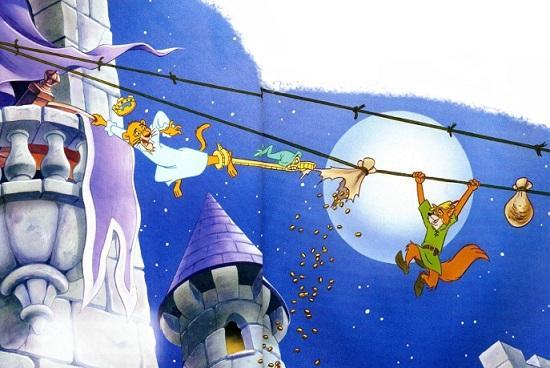 Робин Гуд ползет по веревке