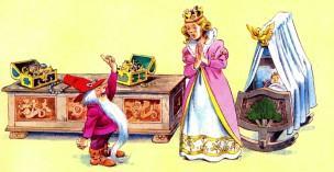 гном пришел за первенцем к королеве