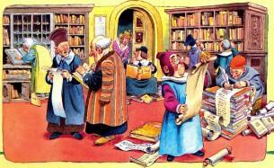 мудрецы ищут имя гнома в книгах