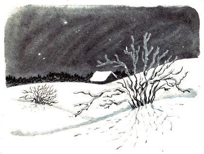 Русак (рассказ) сугробы изба