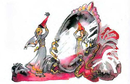 Руслан и Людмила (поэма А.С.Пушкина) Людмила перед зеркалом