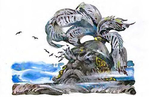 Руслан и Людмила (поэма А.С.Пушкина) огромная голова витязя