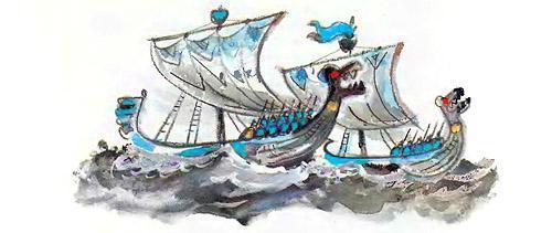 Руслан и Людмила (поэма А.С.Пушкина) ладьи в море
