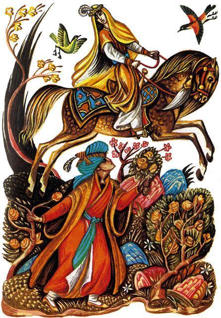 девушка на коне верхом и юноша