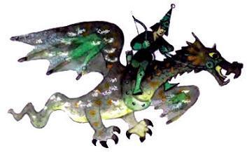 всадник лучник верхом на драконе летит