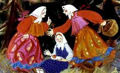 Вынула Маша блюдечко, покатила яблочко, стала петь-приговаривать