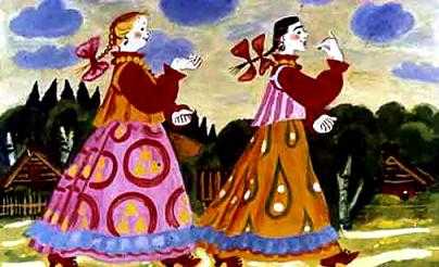 У старших дочерей сарафаны пестрые, каблуки точеные, бусы золоченые