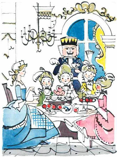 Щелкунчик и придворные дамы  за столом