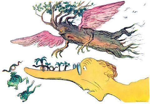 Шесть единиц про одного ученика (стих) В сыром тропическом лесу Ловил ужей и жаб На длинном Канином носу Крылатый баобаб.