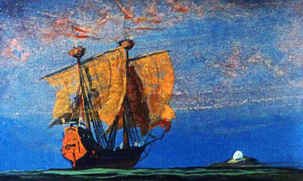 Синдбад-мореход (сказка) плыл корабль в открытом море.