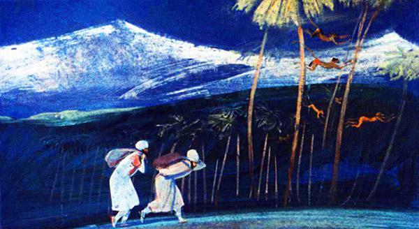 Синдбад-мореход (сказка) Синдбад-мореход и Мансур взвалили мешки, наполненные камнями, и пошли в лес